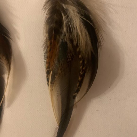 Artisan Feather Dangle Earrings - Picture 7 of 7